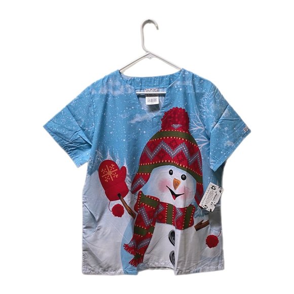 UA Scrubs - Light Blue with Snowman - Large - NWT - Picture 4 of 9
